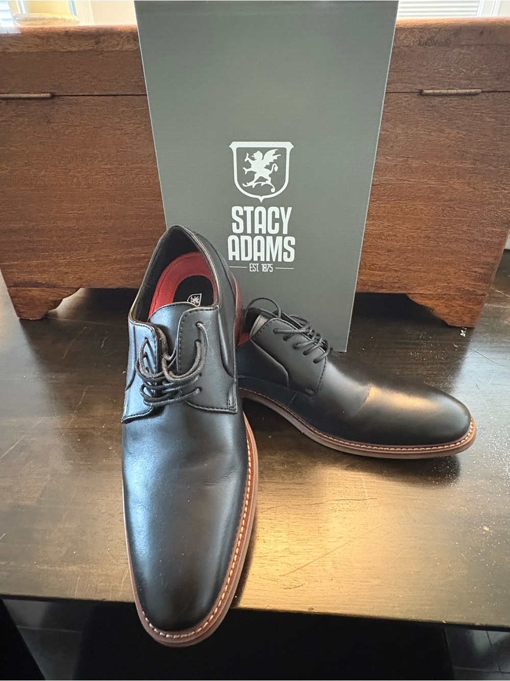 NWT Men’s Stacy Adams Men’s Black Leather Dress Shoes